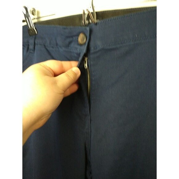 Violets And Roses Navy Straight Zip Button Elastic Waist Pants. Size 14W - Picture 5 of 13